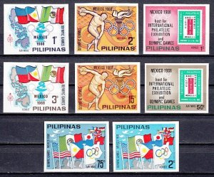 Philippines, 1968 Cinderella issue. Summer Olympics, IMPERF issue. ^