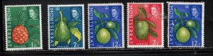 MONTSERRAT Scott # 159-61, 167 MH - QEII & Various Fruits - Duplication