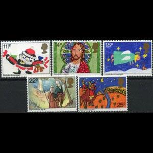 G.B. 1981 - Scott# 960-4 Christmas Set of 5 LH