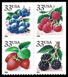 PCBstamps   US #3294/3297e Bk Block $1.32(4x33c)Berries, MNH, (8)
