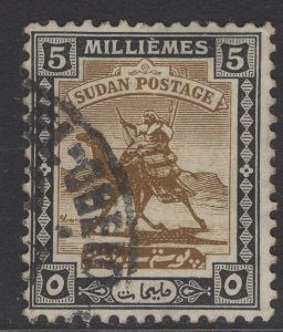 SUDAN SG34 1922 5m OLIVE-BROWN & BLACK USED