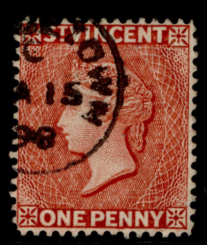 ST. VINCENT QV SG48b, 1d red, FINE USED. 