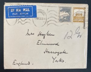 1933 Jerusalem Palestine Airmail cover to Elmwood England