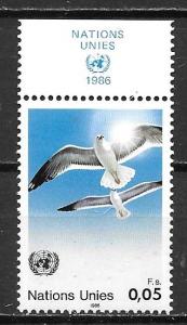 UN Geneva 145 Dove single with MI Tab MNH