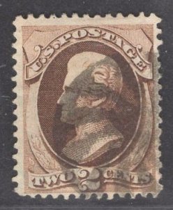 US Stamp #157 2c Brown Jackson USED SCV $25.00