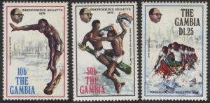 Gambia 377-379 (mnh set of 3) Independence Regatta (1978)