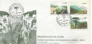 BRAZIL BRASIL 1985 WATERFALLS APARADOS DA SERRA TREES SET OF 2 VAL ON COVER FDC