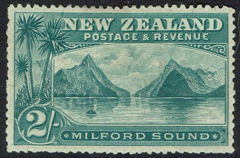 NEW ZEALAND 1898 MILFORD SOUND 2/- NO WMK PERF 12 - 16 