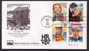 1990 Classic Films Sc 2448a plate block 1st Richard DeSpain cachet Old Mill