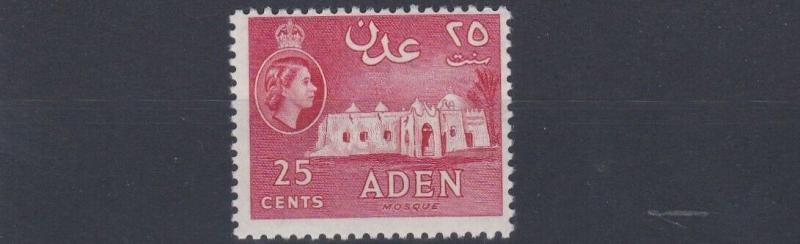 ADEN    1964   S G 80  25C  CARMINE RED      MNH  