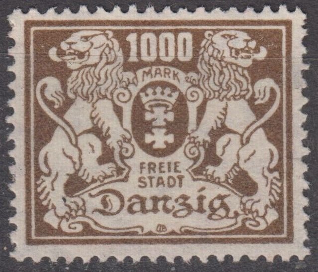 Danzig Scott #127 1923 Unused no gum