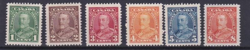 CANADA  1935    S G 341 - 346   VARIOUS VALUES TO 8C  MH    