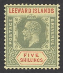 Leeward Islands Sc# 81 MH 1921-1932 5sh King George V