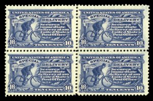 United States, Special Delivery #E11 Cat$130+, 1917 10c ultramarine, block of...