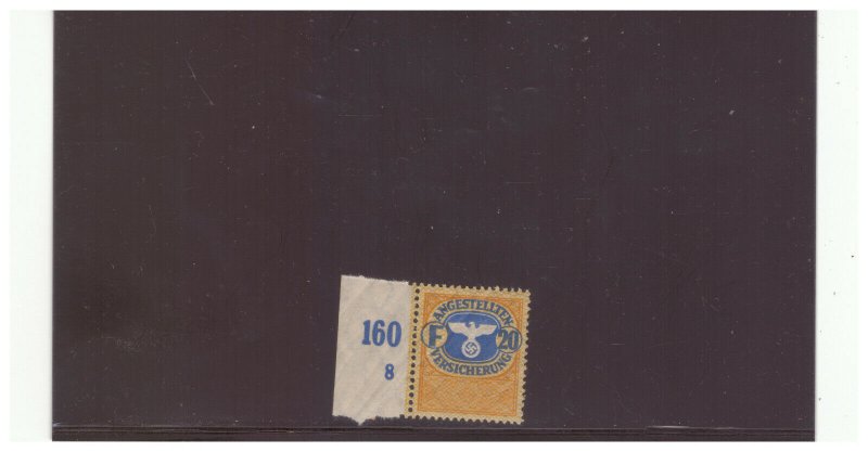 GERMANY THIRD REICH REVENUE F20 EMPLOYEE MEDICAL INSURANCE MNH PBPG4