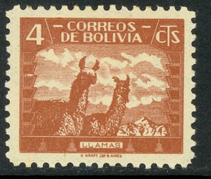 BOLIVIA 1939 4c LLAMAS Wildlife Issue Scott No. 252 MLH