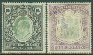 EDW1949SELL : BRITISH CENTRAL AFRICA 1897-1903 Sc #55- 67 Used w/Revenue cancels