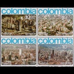 COLOMBIA 1976 - Scott# C629a Views Set of 4 NH btw.perf.folded