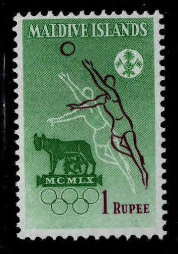 Maldive Islands Scott 49 MH* Basketball stamp