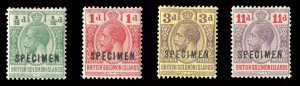 Solomon Islands #19-22S Cat$80, 1913-24 George V, set of four, overprinted Sp...