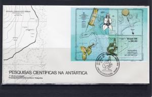 Brazil 1988 Sc#2127 ANTARCTIC RESEARCH/PLANT FOSSIL S/S (1) FDC