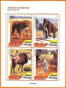 A6581 - S TOMO AND PRINCE, 2020 Error MISSPERF MINIATURES S: Extinct Animals-