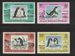 British Antarctic Territory  Penguins Set  mnh S.C. 72 - 75