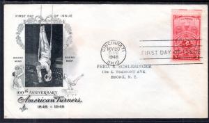 US 979 American Turners Artcraft Typed FDC