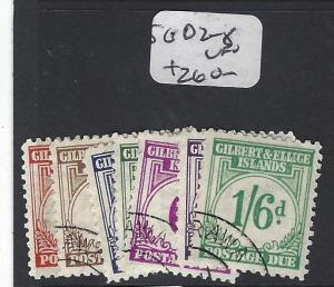 GILBERT AND ELLICE ISLANDS (P1804B) POSTAGE DUE SG D2-8   VFU