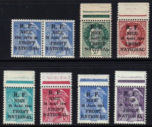 France 1944 - Liberation NICE Ovpt M-XF-NH set