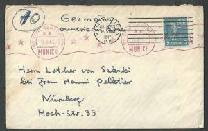 1947 COVER PREXY 5c #810 SINGLE FRANKING TO GERMANY SCARCE