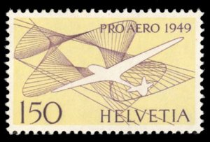 Switzerland #C45 Cat$28, 1949 Glider, never hinged