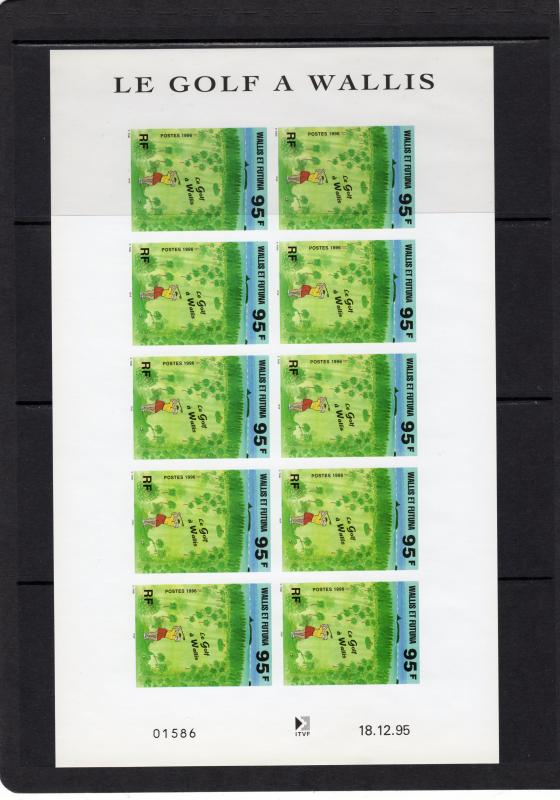 Wallis and Futuna 1996 Sc#477 GOLF Mini-Sheetlet of 10 Stamps IMPERFORATED MNH