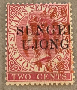 Malaya Sungei Ujong 26a / 1885-1890 Red 2c QV Queen Victoria Overprint, Error