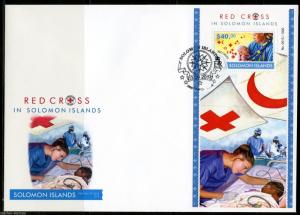 SOLOMON ISLANDS  2015 RED CROSS RED CRESCENT SOUVENIR SHEET  FIRST DAY COVER