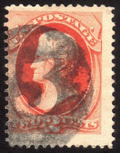 1875, US 2c, Negative Numeral 5 Fancy cancel, Used, Sc 178