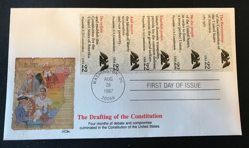 Fleetwood 2355-9 The Drafting of the Constitution All 5 Stamp Booklet Pane