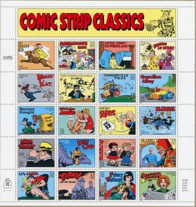 US Stamp #3000 Comic Strip Classics 32c - Sheet Pane of 20 - MNH - CV $13.00