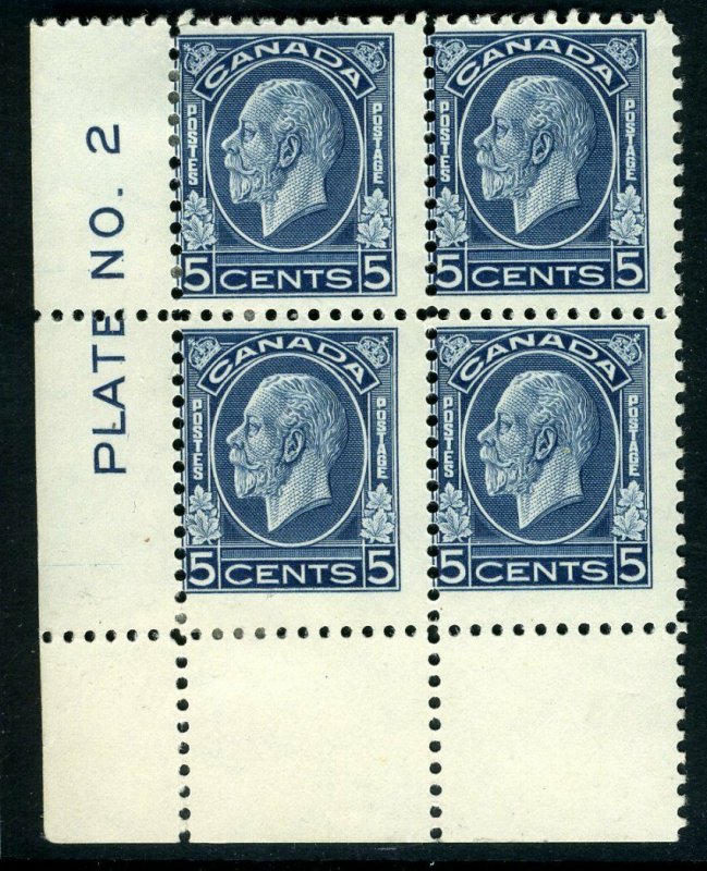 CANADA-1932-3 5c Blue.  A lightly mounted mint block of  from Plate 2 Sg 323