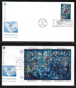 United Nations NY 179-180 Chagall Window WFUNA Cachet FDC First Day Cover