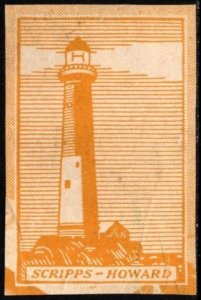 Vintage US Poster Stamp Scripps Howard Lighthouse The E. W. Scripps Company