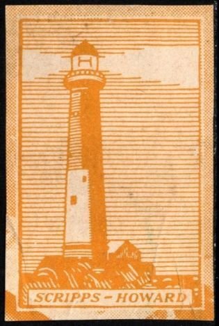 Vintage US Poster Stamp Scripps Howard Lighthouse The E. W. Scripps Company