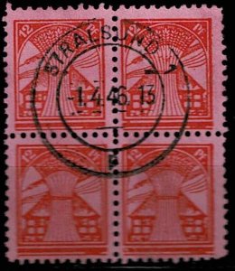 Mecklenburg Vorpommern 1945,Sc.#12N12 used Block of 4,Michel 19y examinated