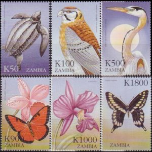ZAMBIA 1999 - Scott# 816-21 Wildlife Set of 6 NH