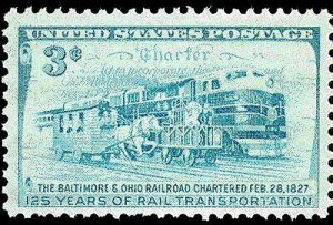 1952 B. & O. Railroad Single 3c Postage Stamp - Sc# 1006 - MNH,OG cx911