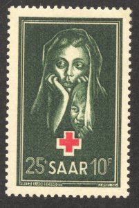 Saar Scott B82 Unused LHOG - 1951 Red Cross/Mother & Child - SCV $10.00