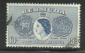 Album Treasures Bermuda Scott # 161 10 sh Elizabeth Hog Coin VF Used CDS