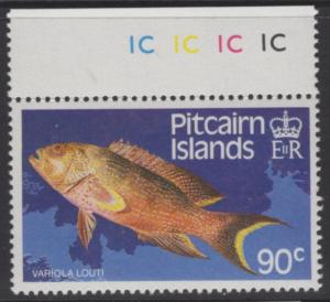 PITCAIRN ISLANDS SG312w 1988 90c FISH WMK CROWN TO RIGHT OF CA MNH