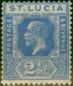 St Lucia 1926 2 1/2d Dull Blue SG98 Fine VLMM