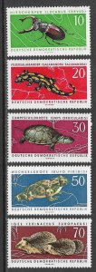 EAST GERMANY DDR 1963 Wildlife Set Sc 663-667 MNH